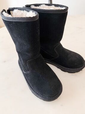 UGG Kids Black Suede Boots
